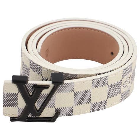 lv belt white and black|louis vuitton white checkered belt.